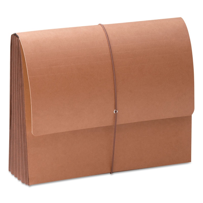 TUFF EXPANDING WALLETS W/ ELASTIC CORD, 5.25″ EXPANSION, 1 SECTION, LETTER SIZE, REDROPE