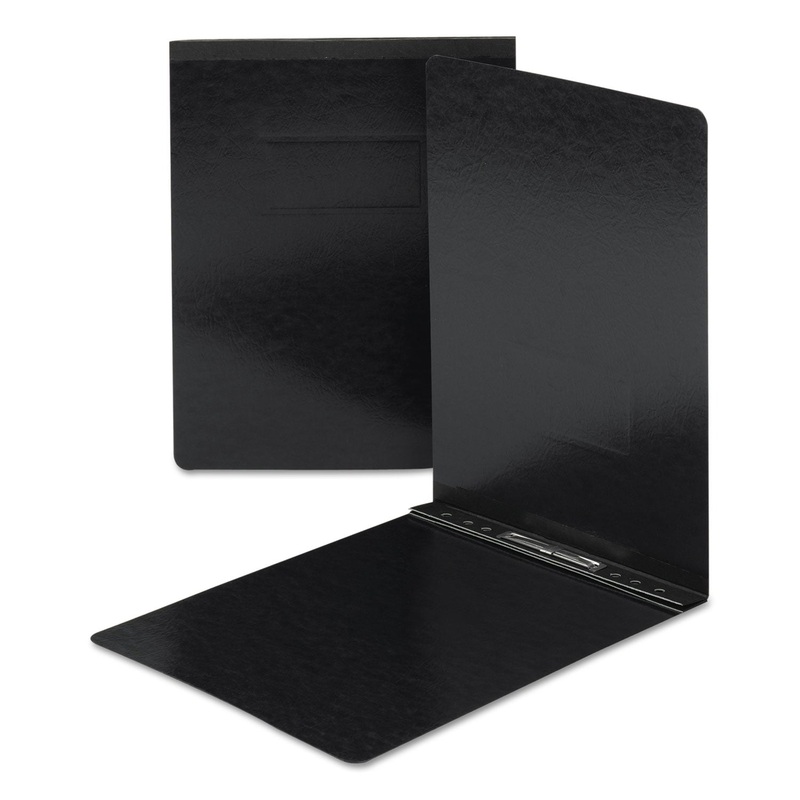 End Opening Pressboard Report Cover, Prong Fastener, Letter, Black