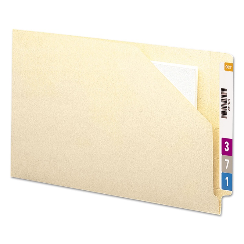 END TAB JACKETS WITH REINFORCED TABS, STRAIGHT TAB, LEGAL SIZE, 11-PT MANILA, 100/BOX