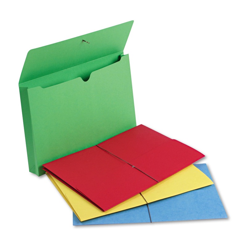 EXPANDING WALLET W/ ELASTIC CORD, 2″ EXPANSION, 1 SECTION, LEGAL SIZE, ASSORTED, 50/BOX