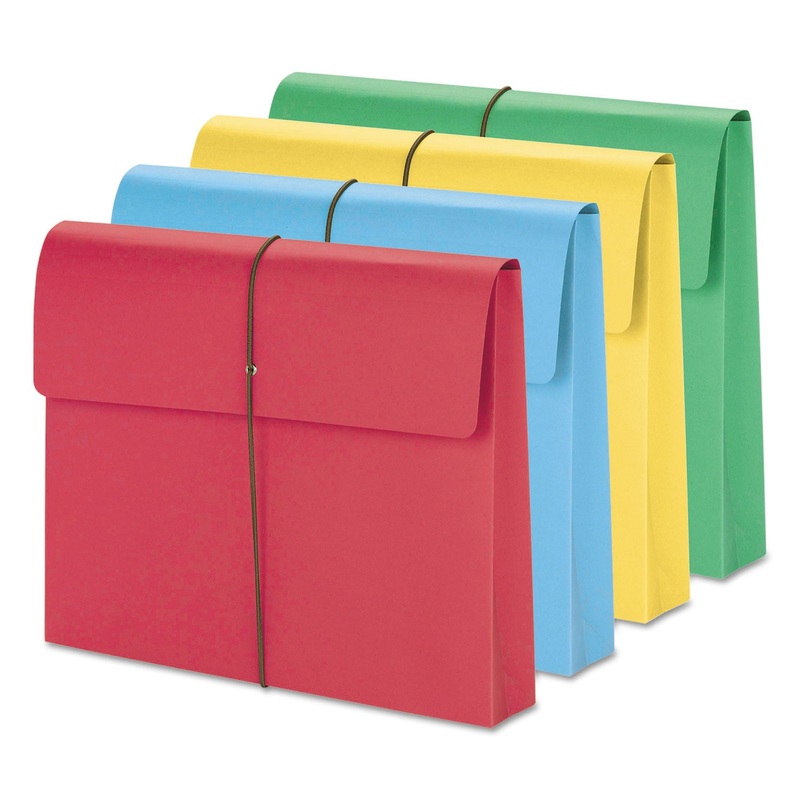 EXPANDING WALLET W/ ELASTIC CORD, 2″ EXPANSION, 1 SECTION, LETTER SIZE, ASSORTED, 50/BOX