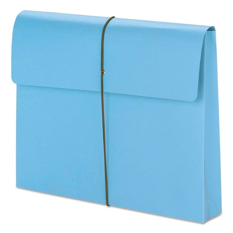 EXPANDING WALLET W/ ELASTIC CORD, 2″ EXPANSION, 1 SECTION, LETTER SIZE, BLUE, 10/BOX