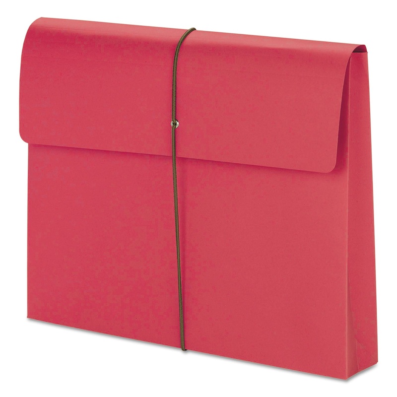 EXPANDING WALLET W/ ELASTIC CORD, 2″ EXPANSION, 1 SECTION, LETTER SIZE, RED, 10/BOX