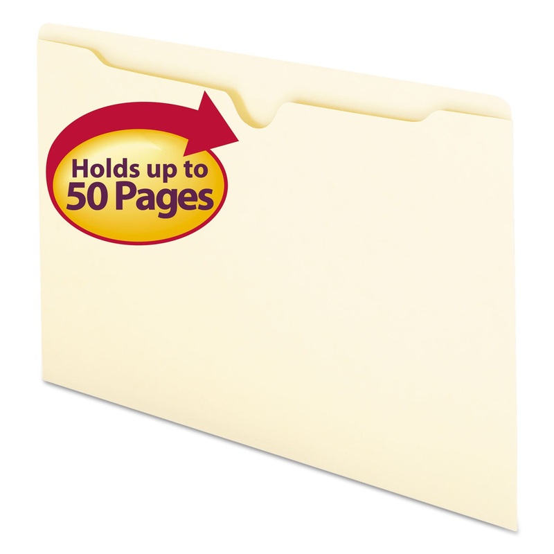 MANILA FILE JACKETS, 1-PLY STRAIGHT TAB, LEGAL SIZE, MANILA, 100/BOX