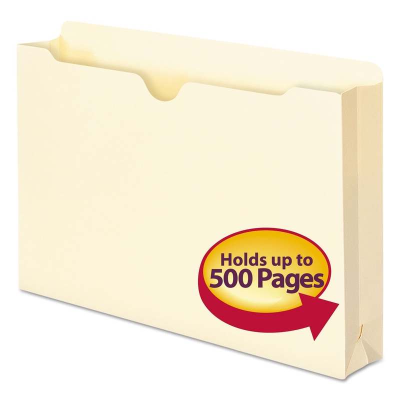 MANILA FILE JACKETS, 1-PLY STRAIGHT TAB, LEGAL SIZE, MANILA, 50/BOX