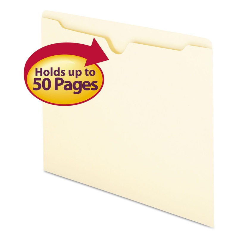 MANILA FILE JACKETS, 1-PLY STRAIGHT TAB, LETTER SIZE, MANILA, 100/BOX