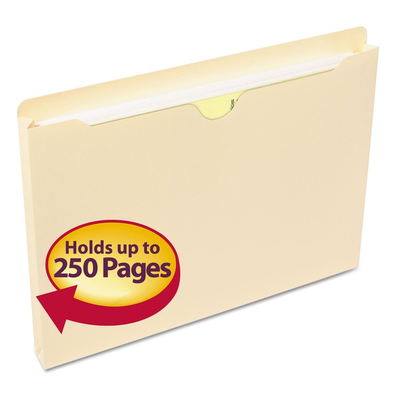 MANILA FILE JACKETS, 1-PLY STRAIGHT TAB, LETTER SIZE, MANILA, 50/BOX