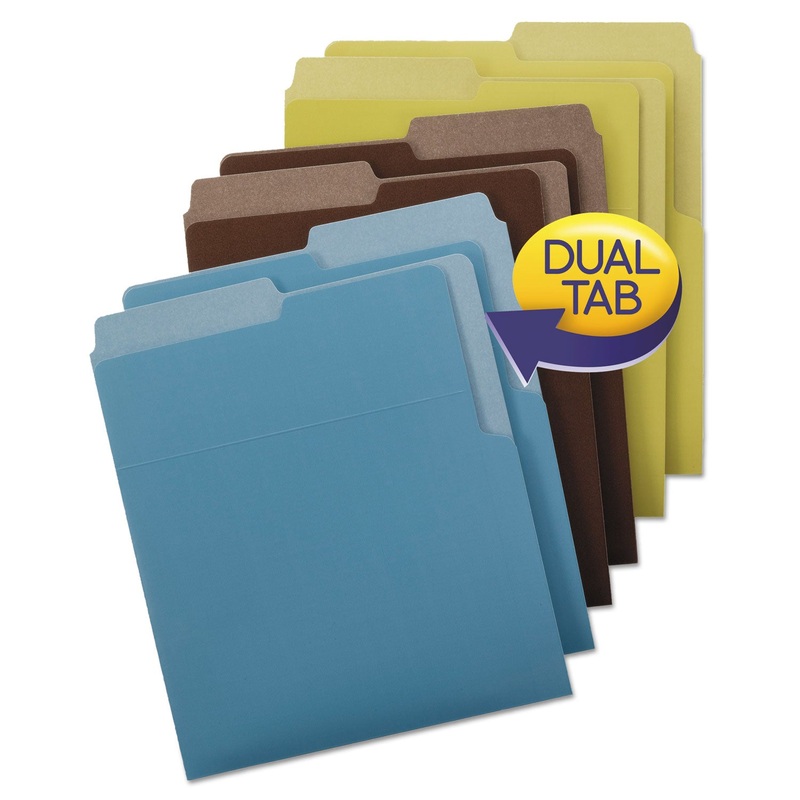 ORGANIZED UP HEAVYWEIGHT VERTICAL FILE FOLDERS, 1/2-CUT TABS, LETTER SIZE, ASSORTED, 6/PACK