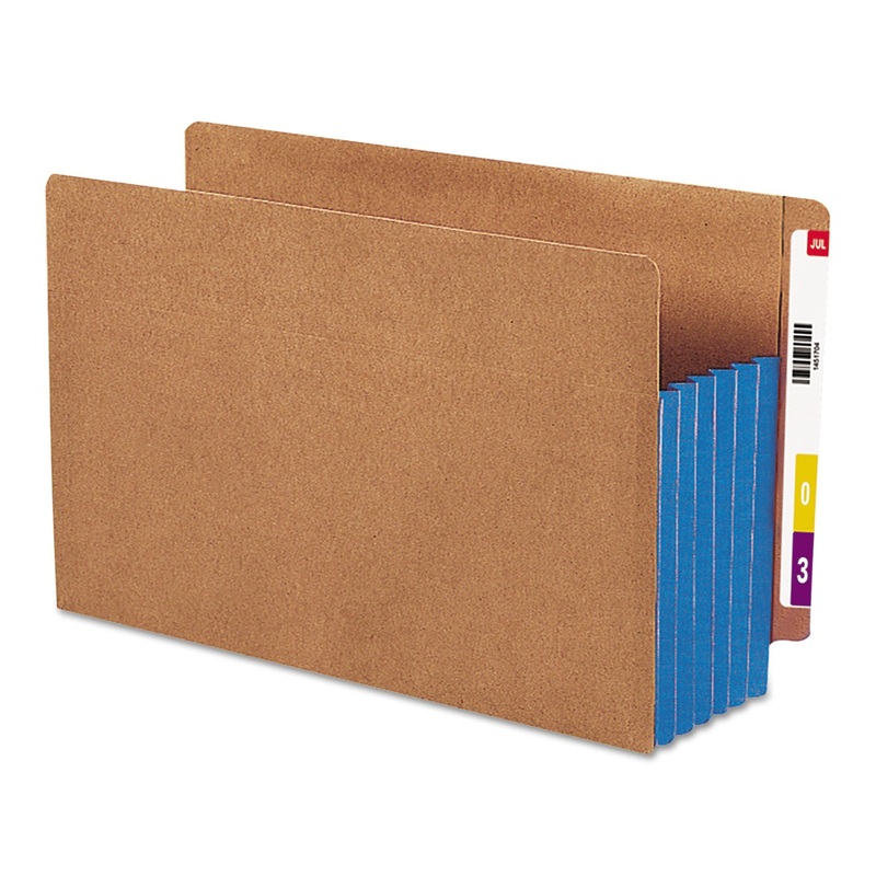 REDROPE DROP-FRONT END TAB FILE POCKETS W/ FULLY LINED COLORED GUSSETS, 5.25″ EXPANSION, LEGAL SIZE, REDROPE/BLUE, 10/BOX