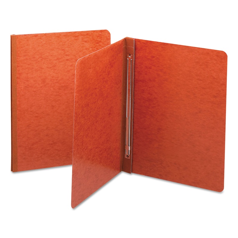 SIDE OPENING PRESS GUARD REPORT COVER, PRONG FASTENER, LETTER, RED