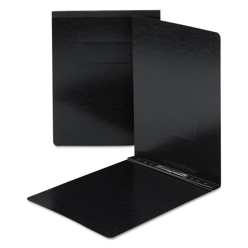 TOP OPENING PRESS GUARD REPORT COVER, PRONG FASTENER, LETTER, BLACK