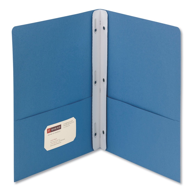 2-Pocket Folder W/tang Fastener, Letter, 1/2″ Cap, Blue, 25/box