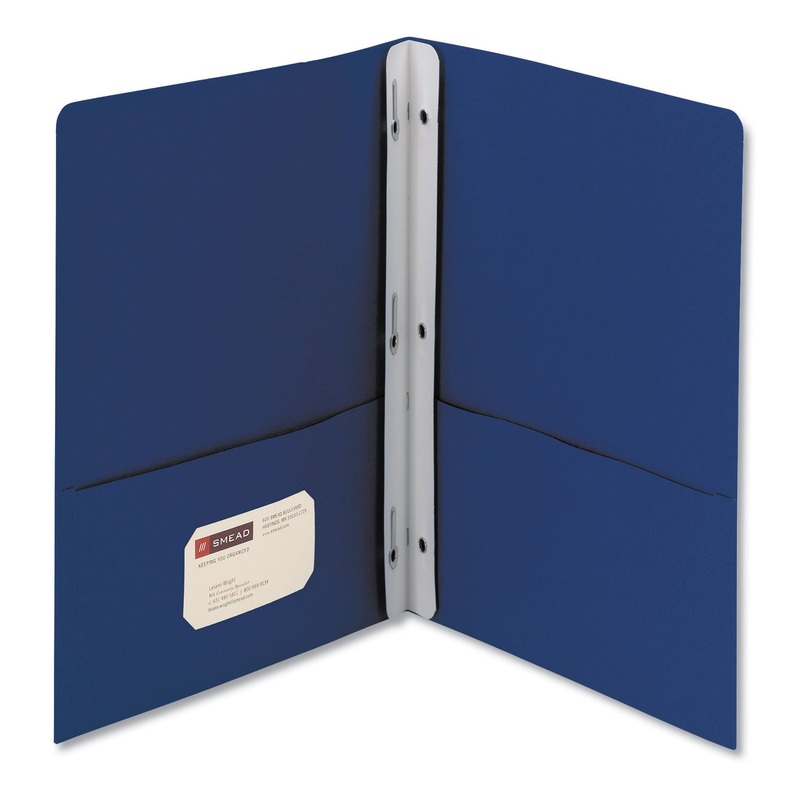2-Pocket Folder W/tang Fastener, Letter, 1/2″ Cap, Dark Blue, 25/box