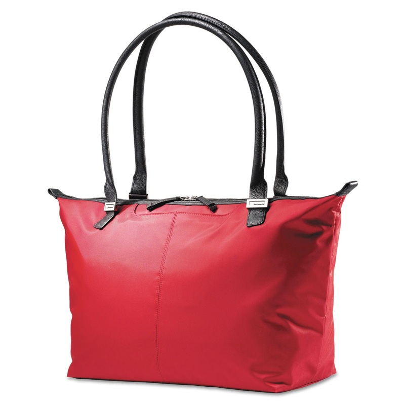 Jordyn Ladies Laptop Bag, 21 1/4 X 7 1/2 X 12, Nylon Red