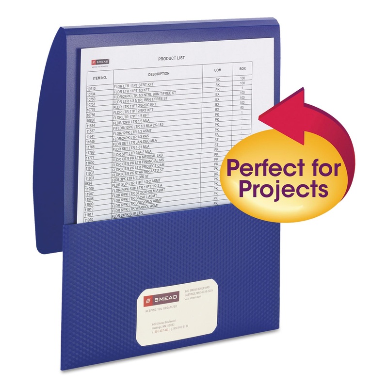 Organized Up Poly Stackit Folders, Letter, 1″ Capacity, Dark Blue, 5/pack