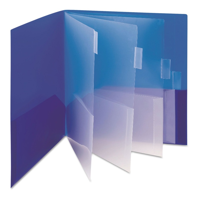 POLY TEN-POCKET SUBJECT FOLDER, 11 X 8 1/2, ASSORTED, 2/PACK
