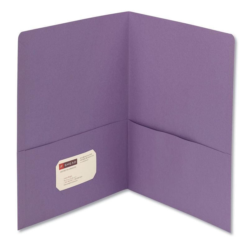 Two-Pocket Folder, Textured Paper, Lavender, 25/box