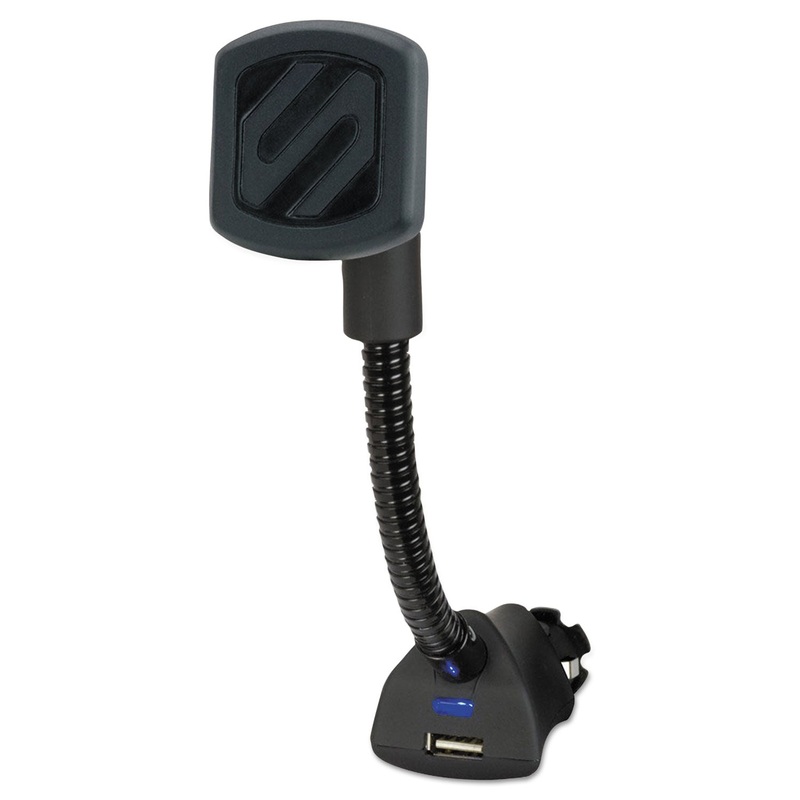 Magnetic Power Socket Mount With Usb Charging Port For Mobile Devices, Black
