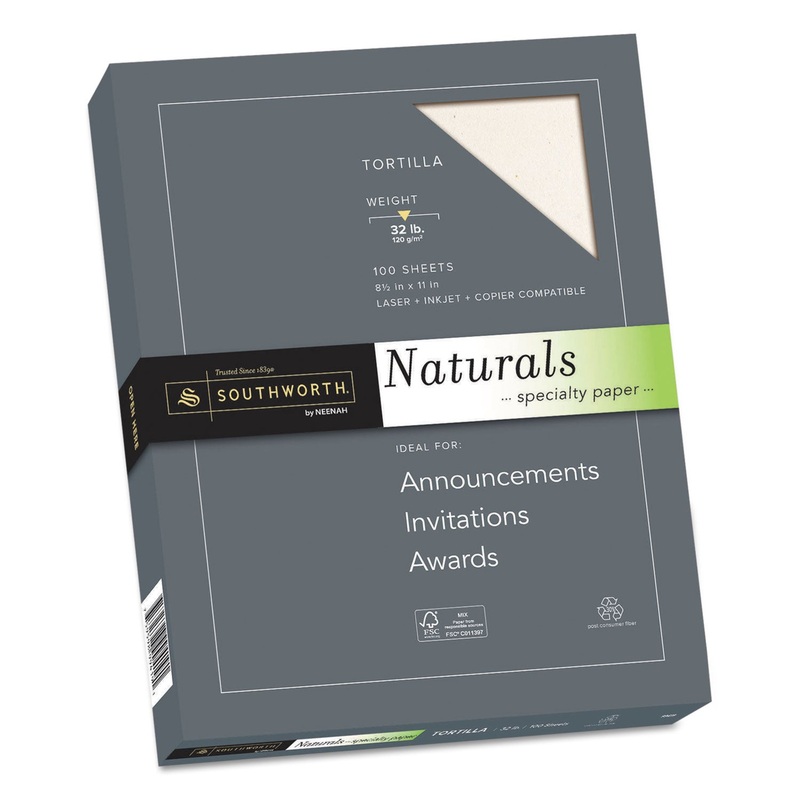 NATURALS PAPER, 32 LB, 8.5 X 11, LATTE, 100/PACK