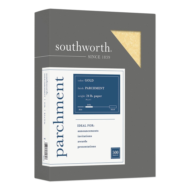 PARCHMENT SPECIALTY PAPER, 24 LB, 8.5 X 11, GOLD, 500/REAM