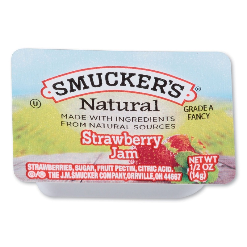 SMUCKERS 1/2 OUNCE NATURAL JAM, 0.5 OZ CONTAINER, STRAWBERRY, 200/CARTON