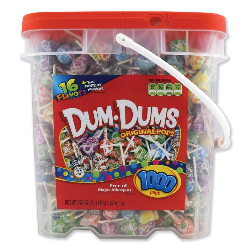 DUM-DUM-POPS, ASSORTED, 172 OZ BUCKET, 1000 COUNT