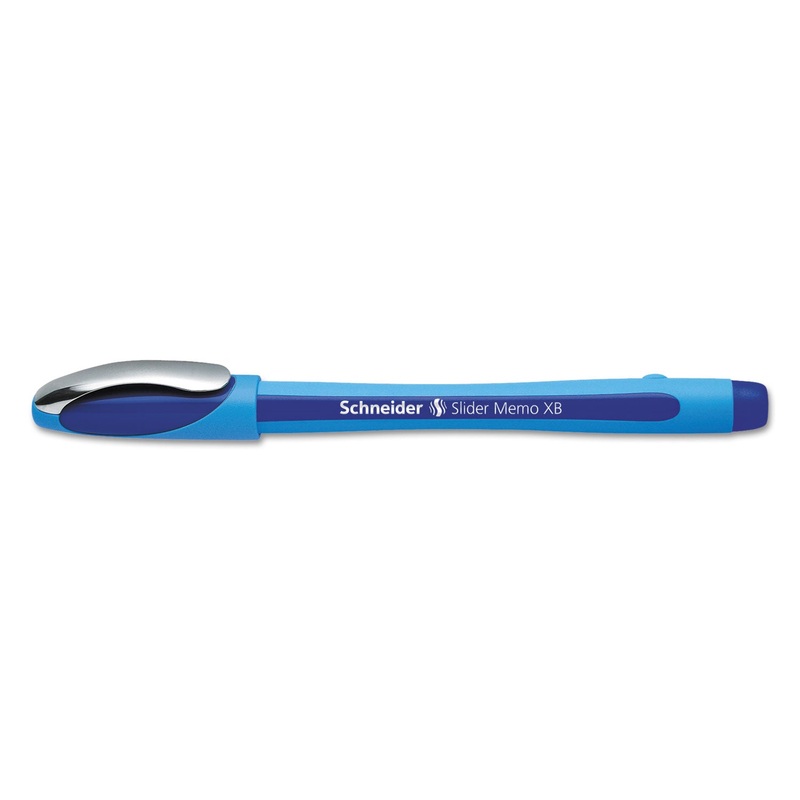 SCHNEIDER SLIDER MEMO XB STICK BALLPOINT PEN, 1.4MM, BLUE INK, BLUE BARREL, 10/BOX