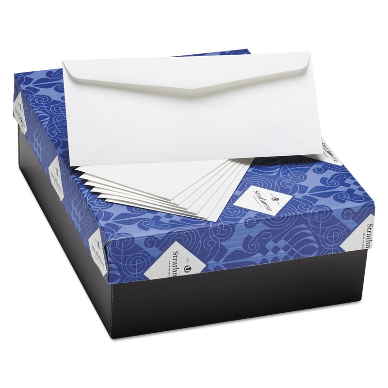 WRITING 25% COTTON BUSINESS ENVELOPES, #10, BANKERS FLAP, GUMMED CLOSURE, 4.13 X 9.5, ULTIMATE WHITE, 500/BOX