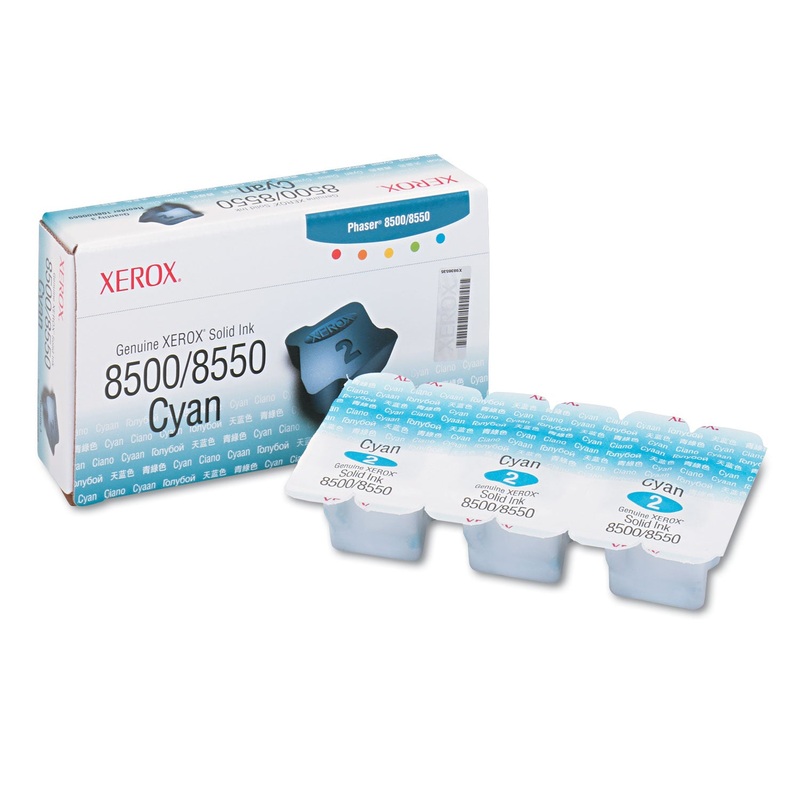108R00669 SOLID INK STICK, 1033 PAGE-YIELD, CYAN, 3/BOX
