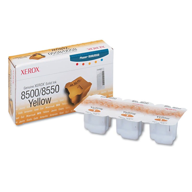 108R00671 SOLID INK STICK, 3100 PAGE-YIELD, YELLOW, 3/BOX