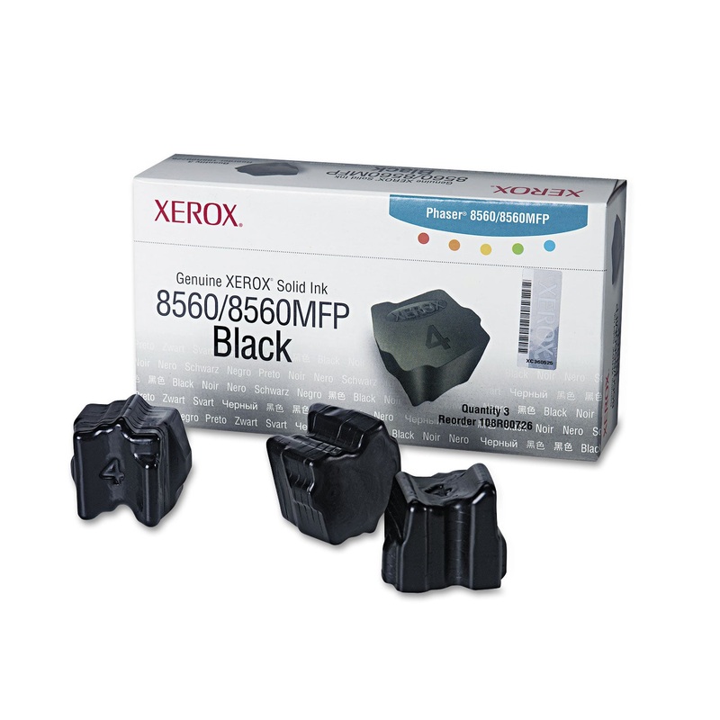 108R00726 SOLID INK STICK, 3400 PAGE-YIELD, BLACK, 3/BOX