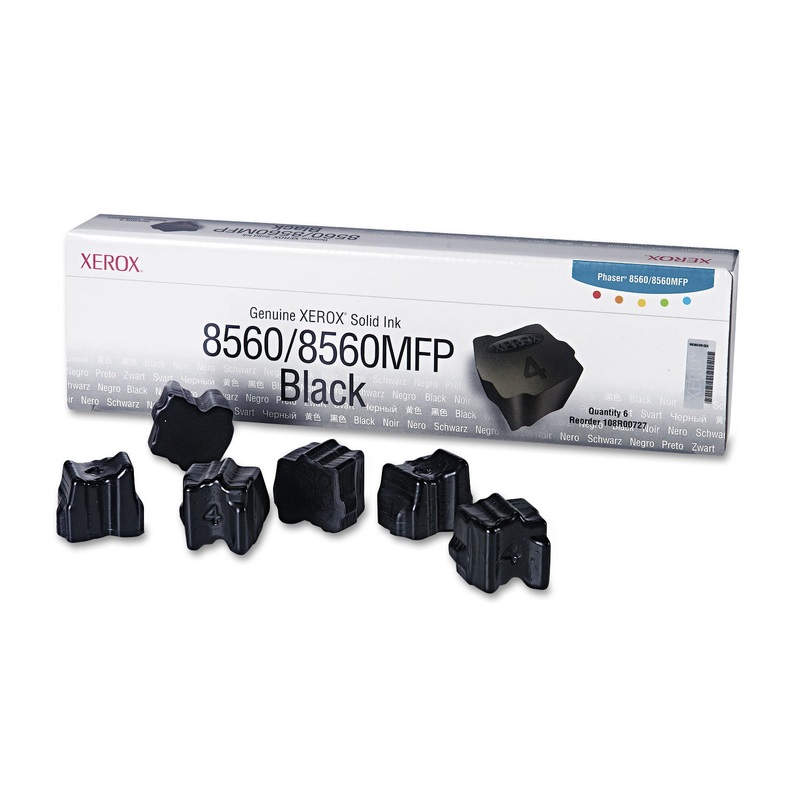 108R00727 SOLID INK STICK, 6800 PAGE-YIELD, BLACK, 6/BOX