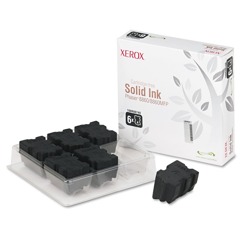 108R00749 HIGH-YIELD SOLID INK STICK, 2333 PAGE-YIELD, BLACK, 6/BOX