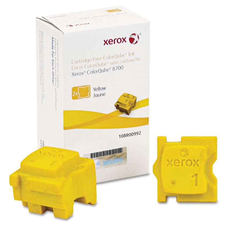 108R00992 SOLID INK STICK, 4200 PAGE-YIELD, YELLOW, 2/BOX