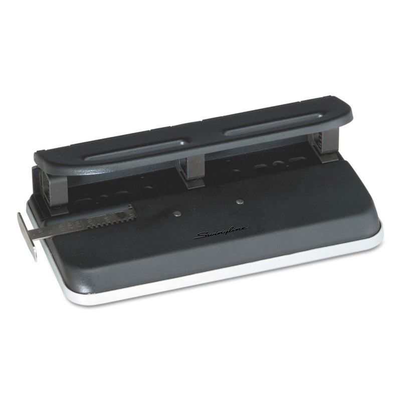 24-Sheet Easy Touch Two-To-Seven-Hole Precision-Pin Punch, 9/32″ Holes, Black