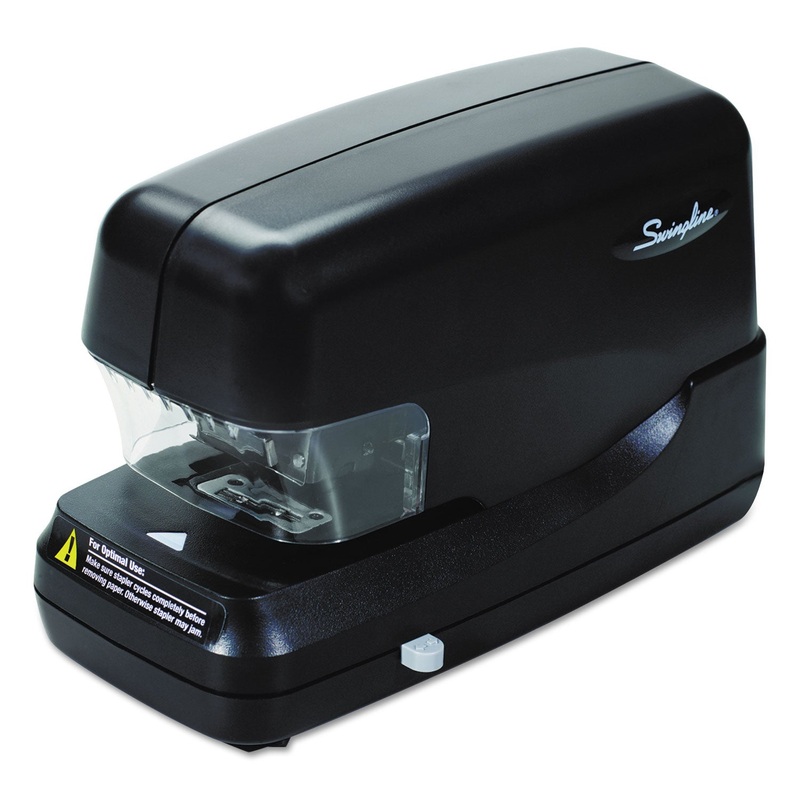 HIGH-CAPACITY FLAT CLINCH ELECTRIC STAPLER, 70-SHEET CAPACITY, BLACK