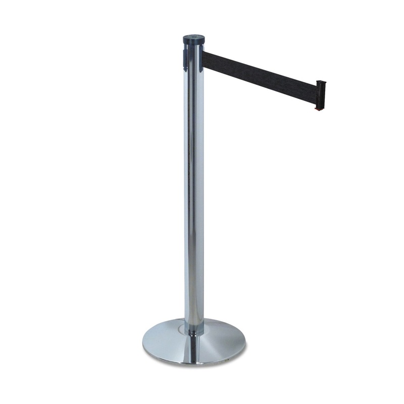 ADJUSTA-TAPE CROWD CONTROL STANCHION POSTS ONLY, NYLON, 40″ HIGH, BLACK, 2/BOX