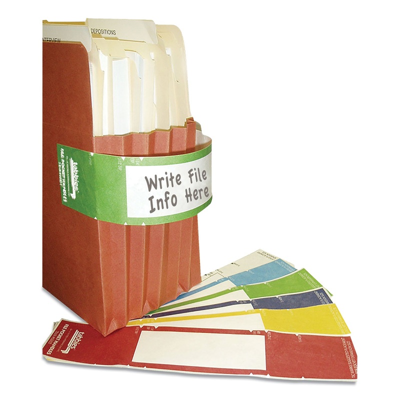 FILE POCKET HANDLES, 9.63 X 2, GREEN/WHITE, 4/SHEET, 12 SHEETS/PACK
