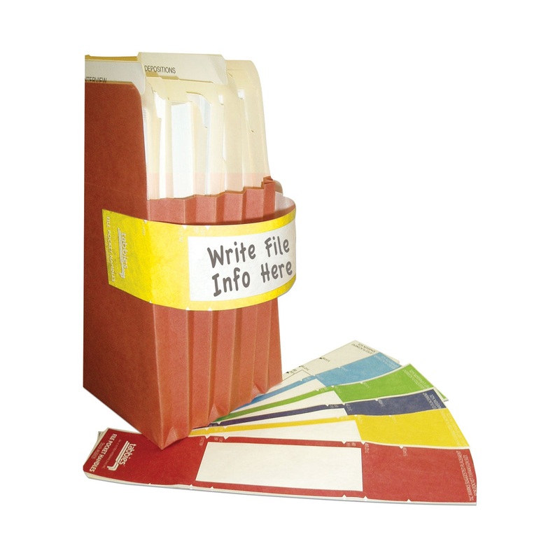 FILE POCKET HANDLES, 9.63 X 2, YELLOW/WHITE, 4/SHEET, 12 SHEETS/PACK