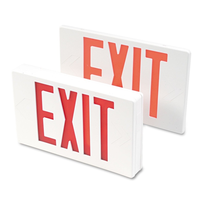 Led Exit Sign, Polycarbonate, 12 1/4″ X 2 1/2″ X 8 3/4″, White