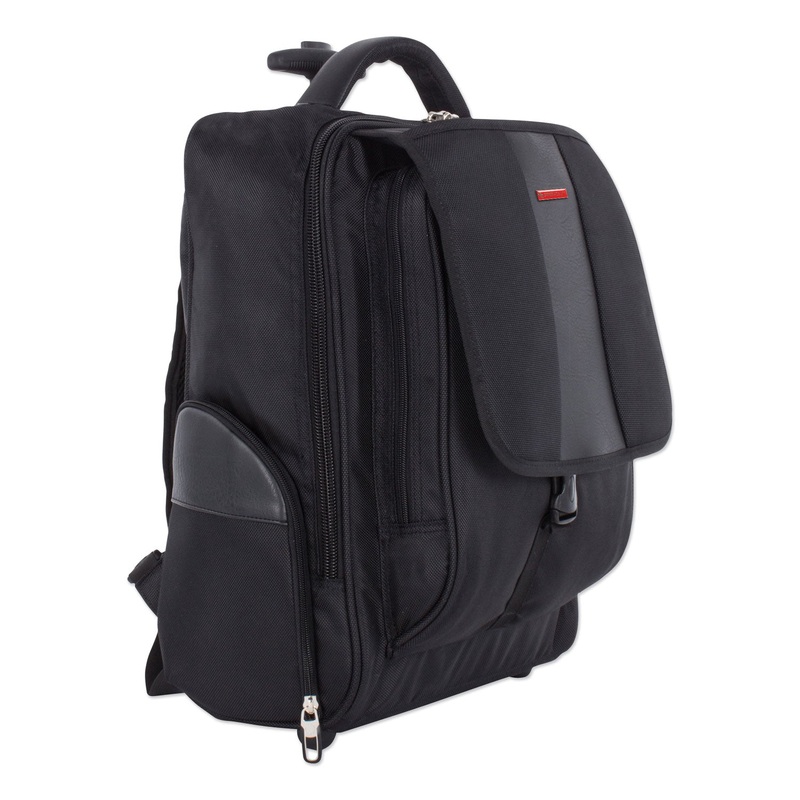 LITIGATION BACKPACK ON WHEELS, HOLDS LAPTOPS 15.6″, 9″ X 9″ X 18″, BLACK
