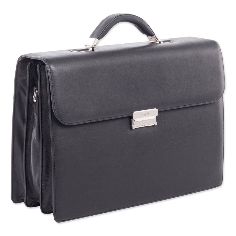 MILESTONE BRIEFCASE, HOLDS LAPTOPS 15.6″, 5″ X 5″ X 12″, BLACK
