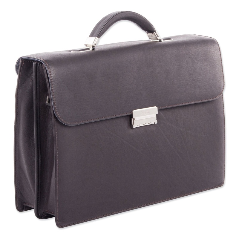 MILESTONE BRIEFCASE, HOLDS LAPTOPS, 15.6″, 5″ X 5″ X 12″, BROWN