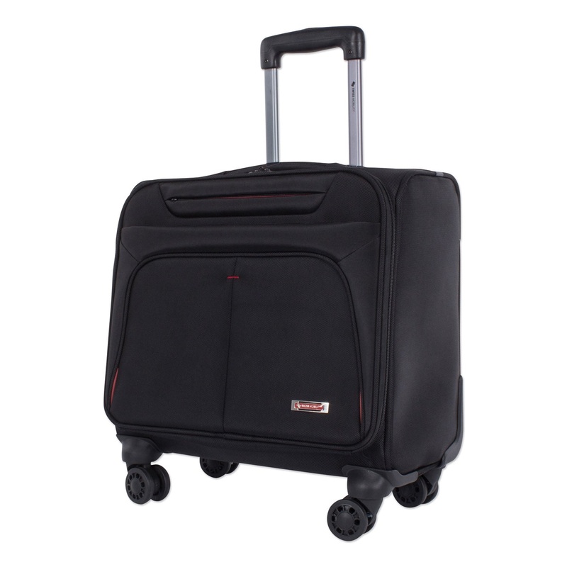 PURPOSE OVERNIGHT BUSINESS CASE ON SPINNER WHEELS, 9.5″ X 9.5″ X 17.5″, BLACK