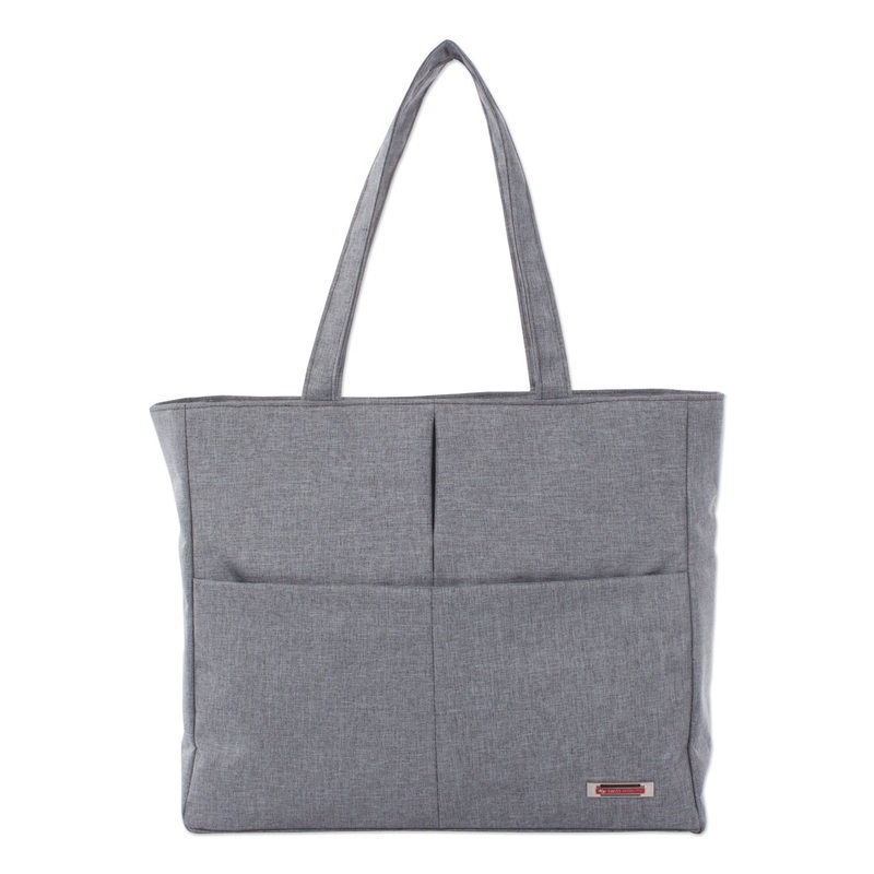 STERLING LADIES TOTE BAG, HOLDS LAPTOPS 15.6″, 5.25″ X 5.25″ X 13.25″, GRAY