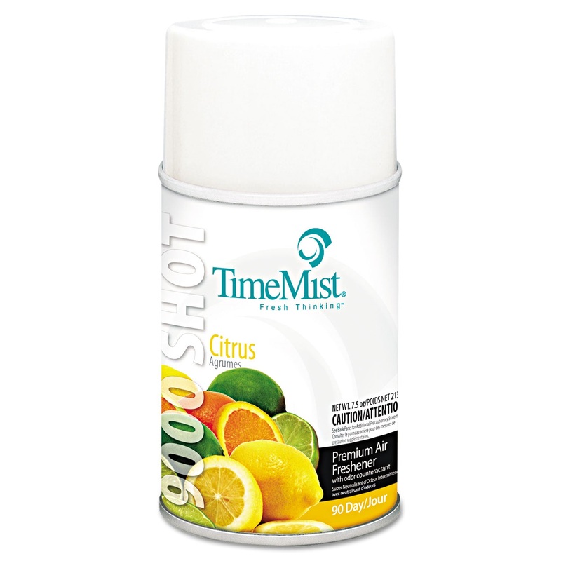 9000 SHOT METERED AIR FRESHENERS REFILL, CITRUS, 7.5 OZ AEROSOL, 4/CARTON