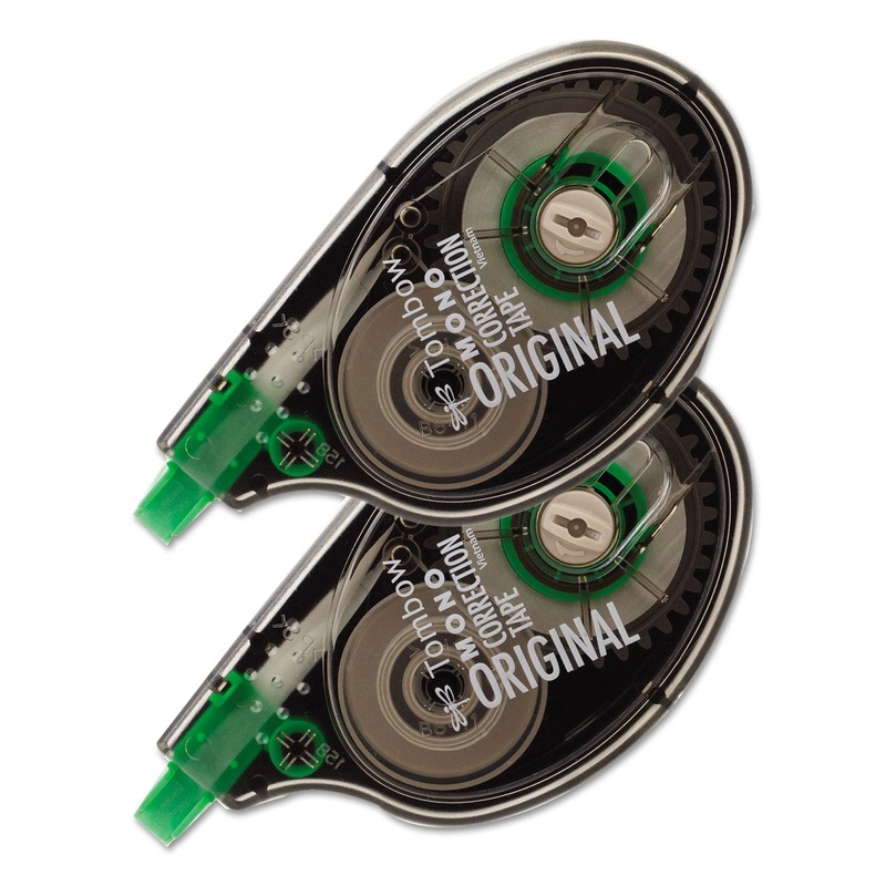 Mono Correction Tape, Non-Refillable, 1/6″ X 394″, White Tape, 2/pack