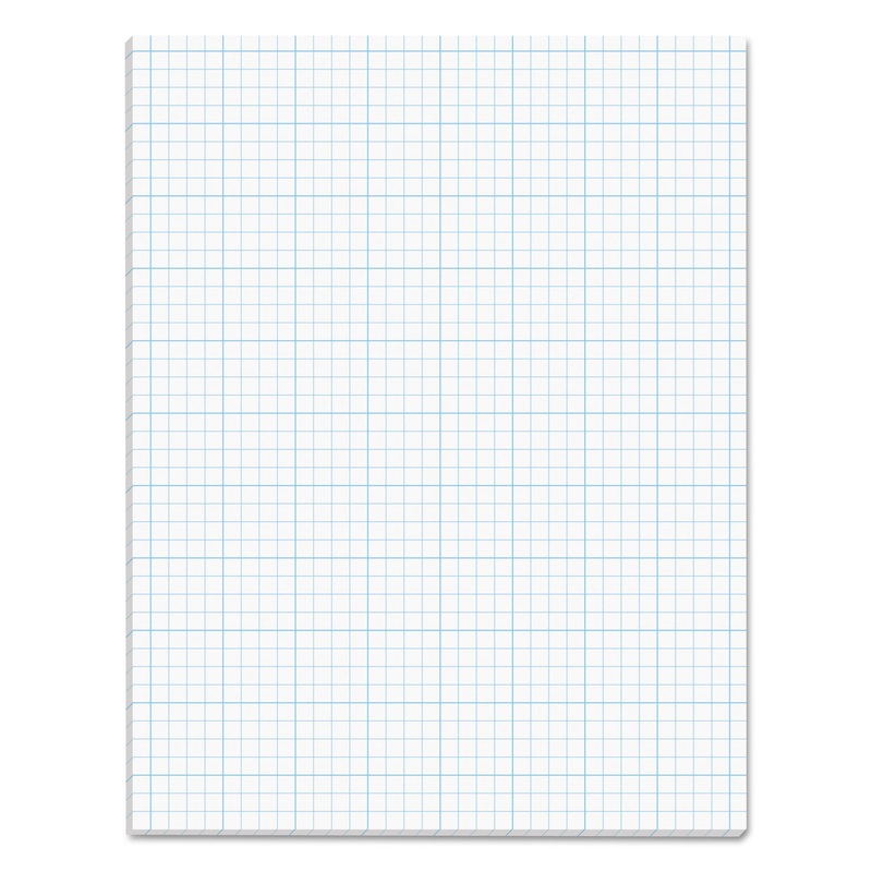 CROSS SECTION PADS, 4 SQ/IN QUADRILLE RULE, 8.5 X 11, WHITE, 50 SHEETS