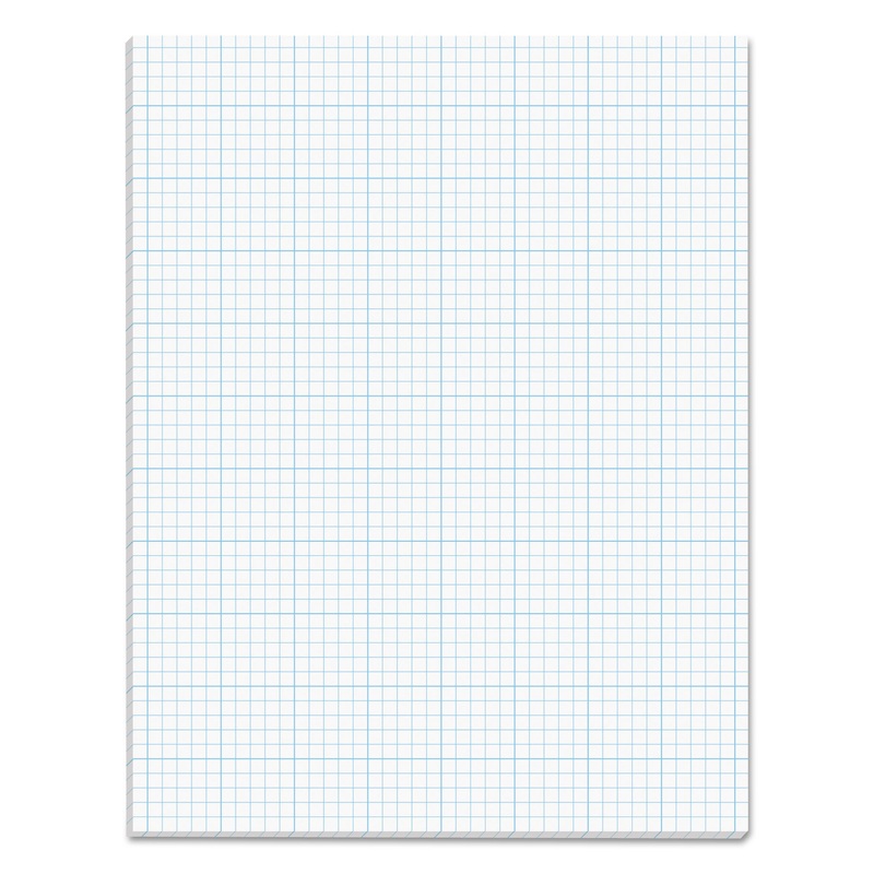 CROSS SECTION PADS, 5 SQ/IN QUADRILLE RULE, 8.5 X 11, WHITE, 50 SHEETS