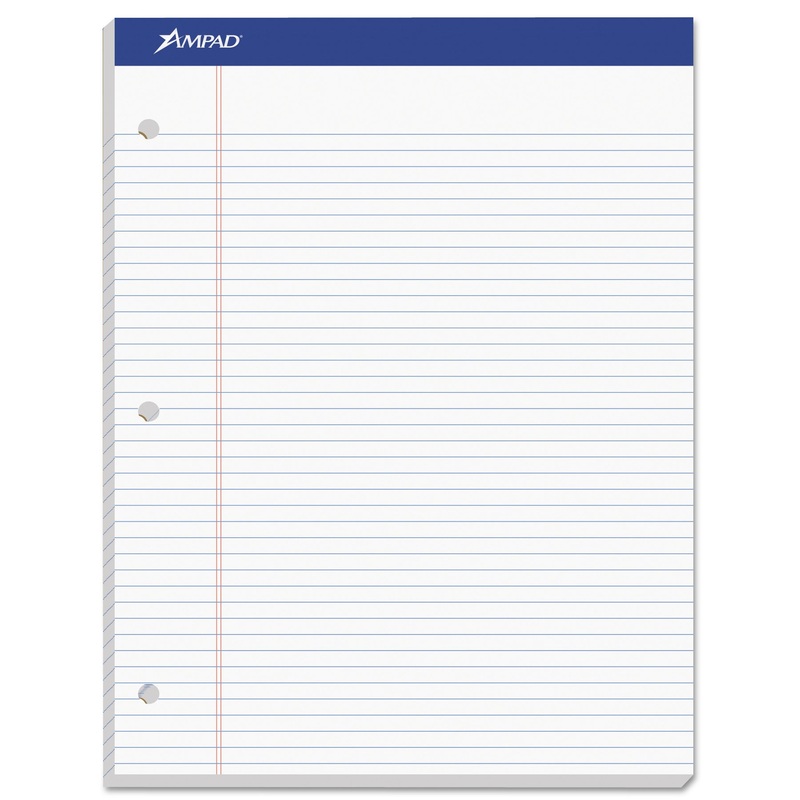DOUBLE SHEET PADS, NARROW RULE, 8.5 X 11.75, WHITE, 100 SHEETS